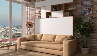 Горизонтальная Шкаф-кровать с диваном Мартин BMS