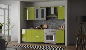 Кухня Джаз 1600 BMS зеленого цвета