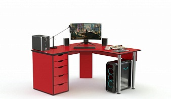 Геймерский стол Чикаго-8 BMS красного цвета