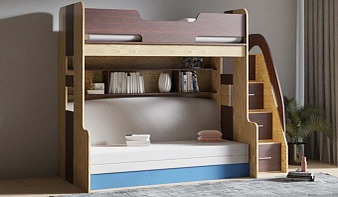 Двухъярусная кровать-чердак с диваном Лесси 22 BMS