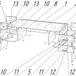 Схема сборки Стол офисный СТ 4Т-10 BMS