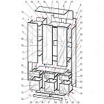 Схема сборки Шкаф 3D-5 глянец BMS