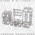 Схема сборки Мебельная стенка Сонет BMS