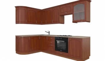 Кухня Арка Вишня угловая BMS коричневого цвета