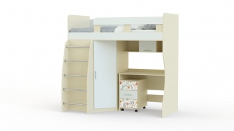 Детская кровать с шкафом Лео BMS с лестницей