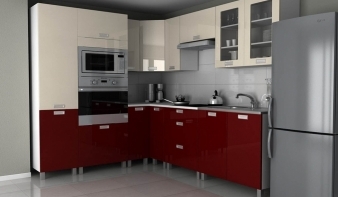 Кухня Милос BMS красного цвета
