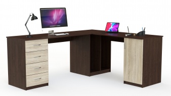 Угловой письменный стол для двоих Канзас 32 BMS по индивидуальному размеру
