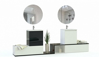 Мебель для ванной комнаты Ристо 5 BMS черно-белая