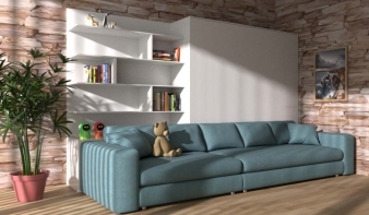 Двуспальная Шкаф-кровать с диваном Флора BMS