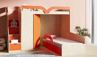 Оранжевая Двухъярусная кровать Мираж А-16.1 BMS