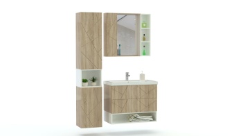 Мебель для ванной Альта 5 BMS комплект с зеркалом и шкафом