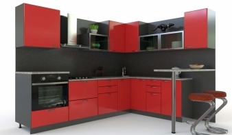 Угловая кухня Тина BMS красного цвета