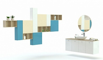 Комплект для ванной Цезаро 5 BMS комплект с тумбой, раковиной, зеркалом