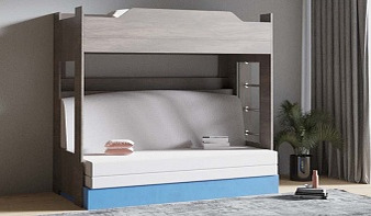 Кровать-чердак с диваном Мармелад 12 с рабочей зоной