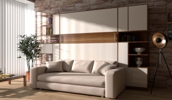 Вертикальная Шкаф-кровать с диваном Диана BMS