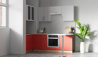Кухня Стиль-79 BMS красного цвета