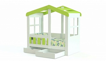 Зеленая Кровать-домик Поль 12 BMS