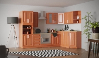 Кухня КХ 66 Премиум BMS коричневого цвета