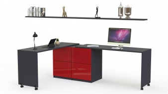 Угловой письменный стол для двоих Калифорния 8 BMS по индивидуальному размеру