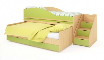 Зеленая Детская кровать Караван 5 BMS
