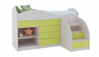 Зеленая Детская кровать Маугли-7.1 BMS