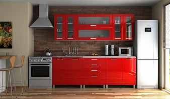 Кухня Эгина BMS красного цвета
