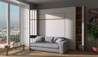 Двуспальная Шкаф-кровать с диваном Тида 03 BMS