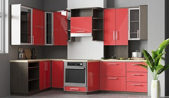 Кухня Ульяна-63 BMS красного цвета
