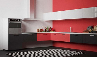 Подвесная кухня Элора BMS красного цвета
