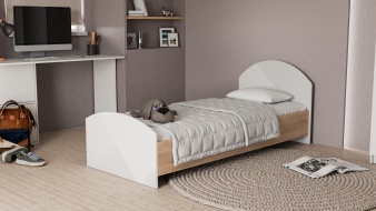 Кровать светлая Веер BMS 90x190