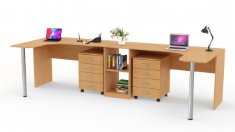 Письменный стол для двоих Вента 76 BMS по индивидуальному размеру