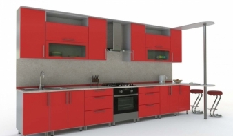 Кухня Рениза-1 BMS красного цвета