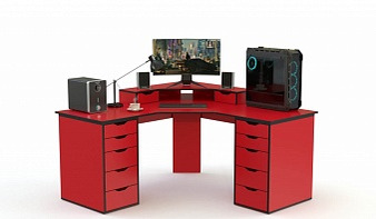 Геймерский стол Ньютон-4 BMS красного цвета
