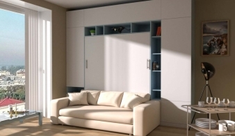 Вертикальная Шкаф-кровать с диваном Тида 06 BMS