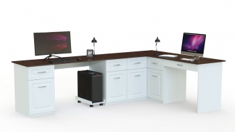 Угловой письменный стол для двоих Веста 5 BMS по индивидуальному размеру