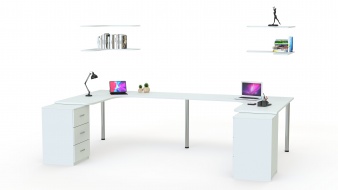 Письменный стол для двоих Канзас 40 BMS по индивидуальному размеру