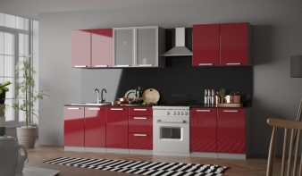 Кухонный гарнитур № 31 BMS красного цвета