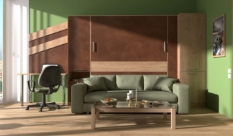 Вертикальная Шкаф-кровать с диваном Комо 1 BMS