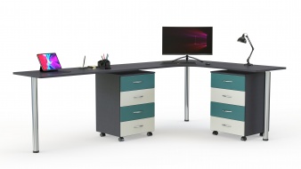 Угловой письменный стол для двоих Канзас 38 BMS по индивидуальному размеру