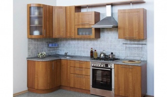 Кухня Престиж угловая BMS коричневого цвета
