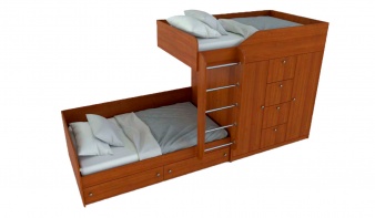 Двухъярусная кровать Алина 4 BMS со шкафом