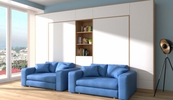 Односпальная Шкаф-кровать с диваном Рубин Дуо BMS