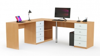 Угловой письменный стол для двоих Вента 77 BMS по индивидуальному размеру