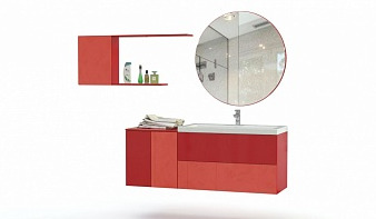 Комплект для ванной комнаты Плайн 5 BMS красная
