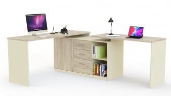Угловой письменный стол для двоих Нико 84 BMS по индивидуальному размеру
