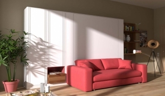Вертикальная Шкаф-кровать с диваном Шелли 27 BMS