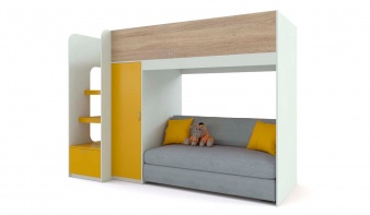 Двухъярусная кровать со шкафом и диваном Норман 12 BMS