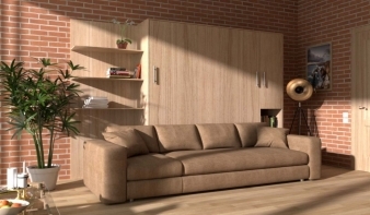 Вертикальная Шкаф-кровать с диваном Нью-1 BMS