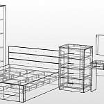 Чертеж Мебель для спальни Яна BMS