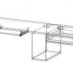 Чертеж Стол письменный навесной Призма 3 BMS